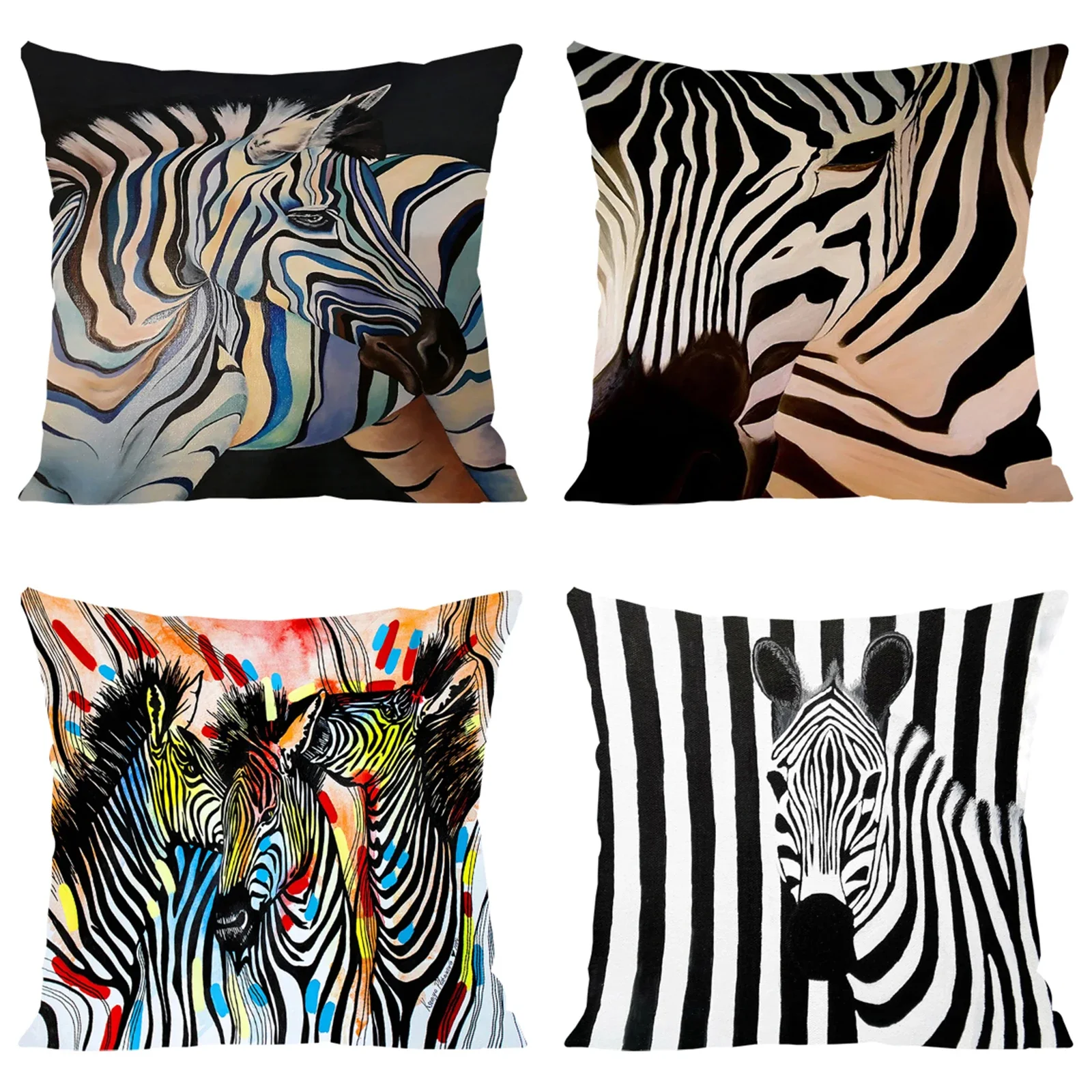 Christmas Supplies Zebra Black White Pillow Covers Decorative Luxury Cushion Cover for Pillow Pillowcase 40x40 Bed Pillowcases