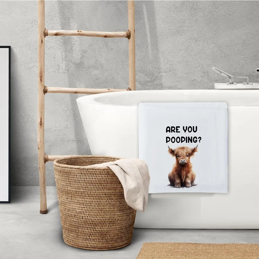 المرتفعات البقرة مناشف الحمام متعة للأم مزرعة ديكور هدايا لمحبي البقرة المناشف الزخرفية ماصة للمطبخ الحمام