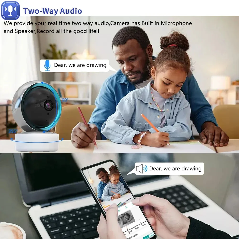 Tuya WIFI PTZ-камера 1080P HD Крытая радионяня Умный дом Беспроводное ночное видение P2P IP-камеры видеонаблюдения