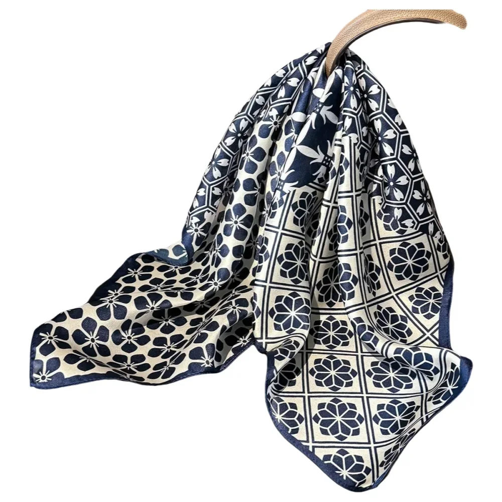 

100% натуральный шелковый шарф-платок для женщин, элегантный квадратный платок-шаль 2026 года, для дам, хиджаб, бандана, шарфы, буфанда