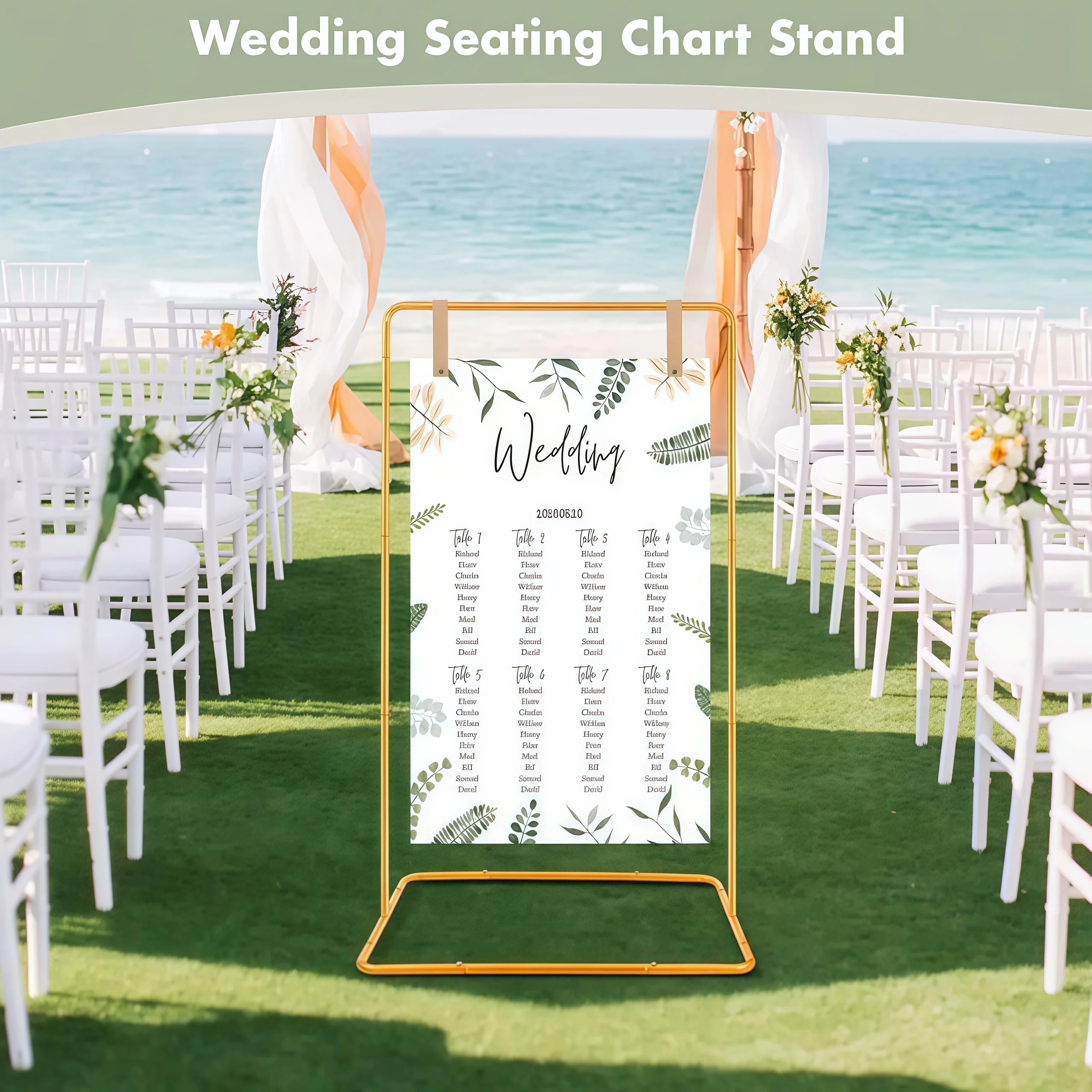 حامل عرض على شكل قوس مربع، مناسب لعرض مخطط جلوس الزفاف، وحامل إعلانات السوبر ماركت، وحاضر اجتماعات الشركات