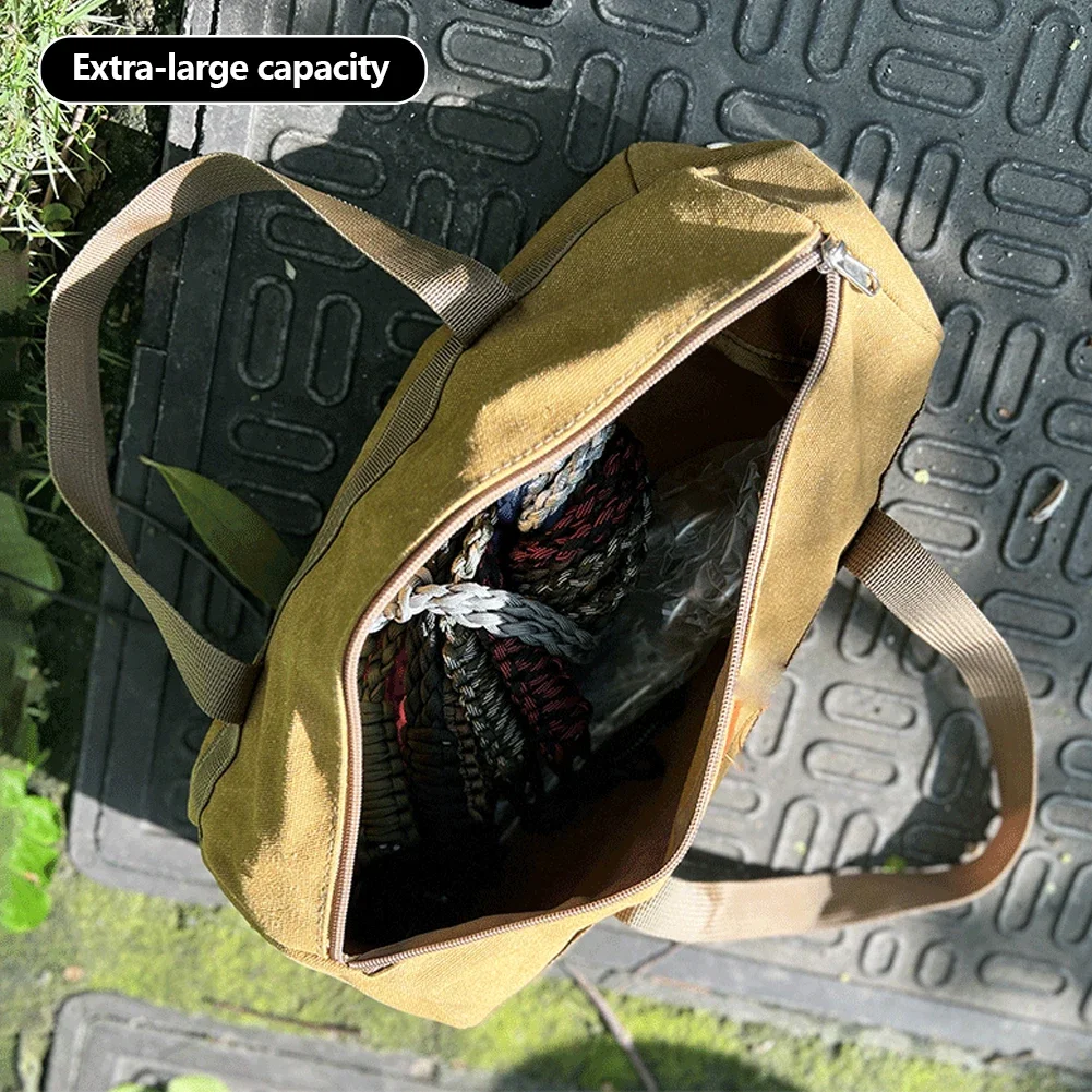 

1Pc Camping Tools Bag Lightweight Tent Peg Ground Nail Holder Bag Large Capacity Cylinder Tent Stake Bag for Outdoor Camping