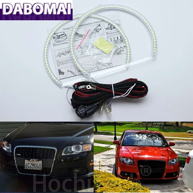 

Ультра яркий SMD белый светодиодный комплект Angel Eyes 2600LM 12V Halo Ring, дневные ходовые огни для Audi A4 S4 RS4 2005 2006 2007 2008 2009