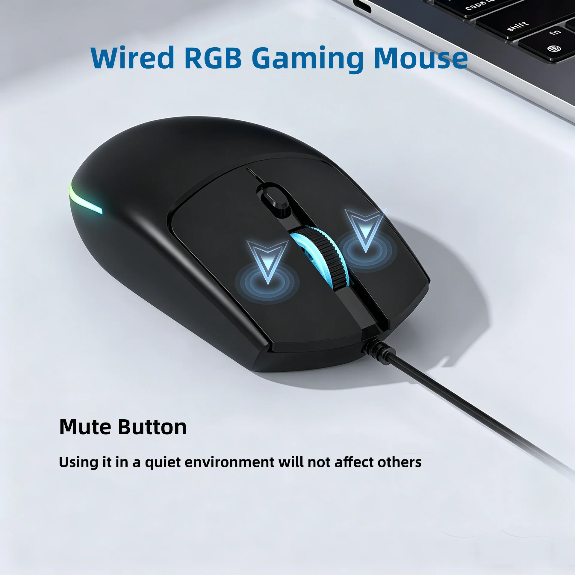 

Wired Gaming Mouse RGB Light Effect 800-2400DPI Low Noise Button For Small and Medium Hands 1.5m Cable Office Use Casual game