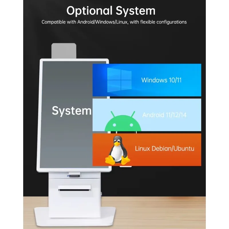 

Ordering Machine Barcode Scanning Ticket Queue Management Kiosk Stands for Mall/restaurant TouchWo Customizable Touch