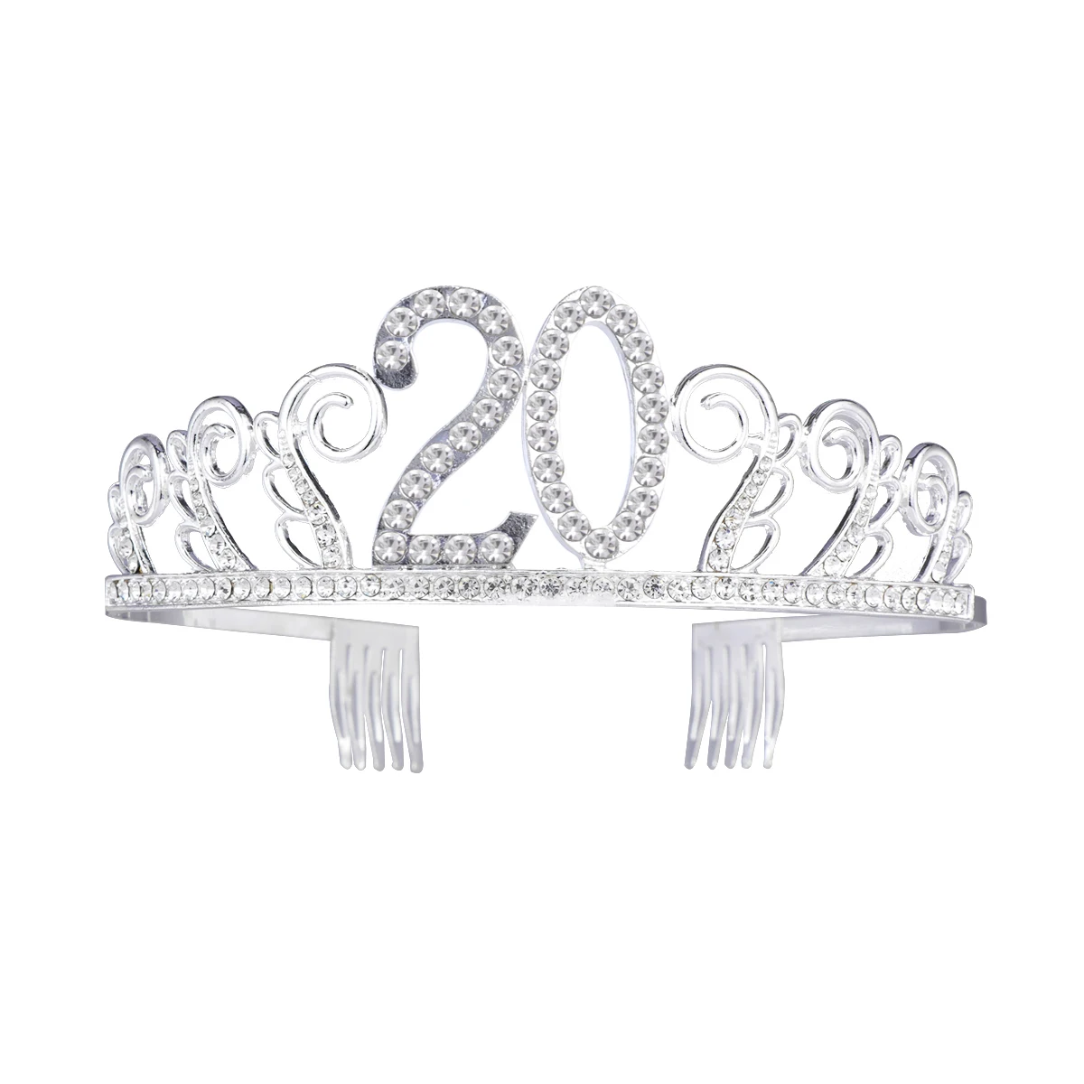 

1 set Birthday Crown Princess Tiara Rhinestones Hair Comb Decorative Sash Party Etiquette Belt Lightweight Durable Birthday