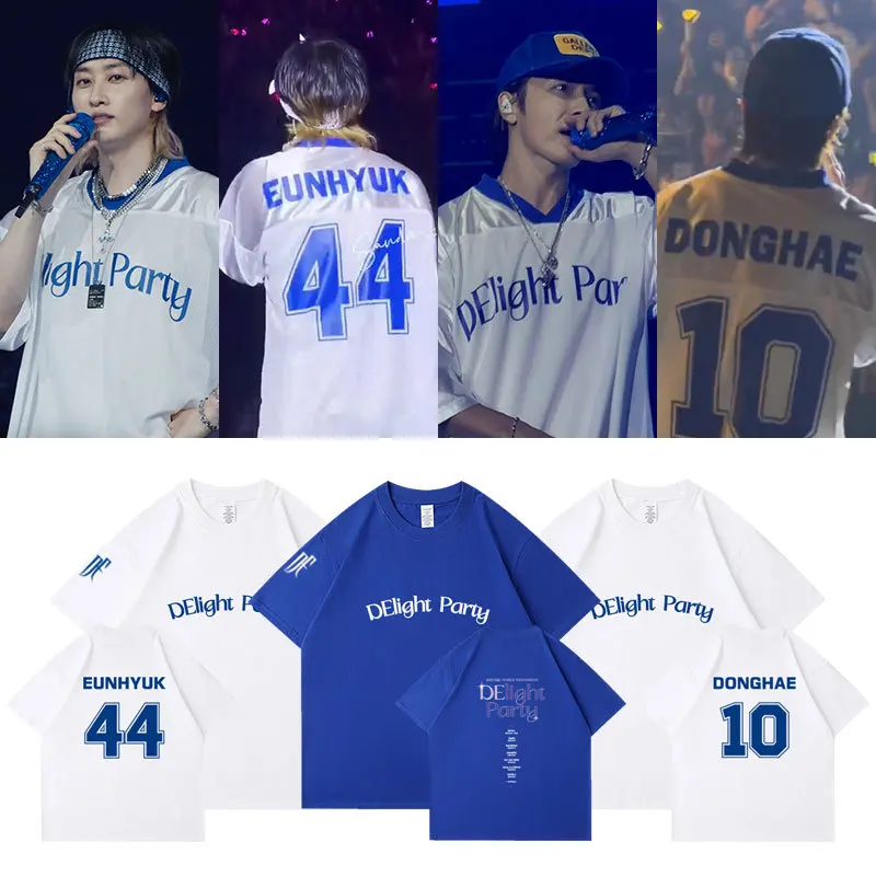 KPOP SuperJunior D&E Concert T-shirt DElightParty Fan Meeting Short-sleeved EUNHYUK DONGHAE Fans Collection Gifts