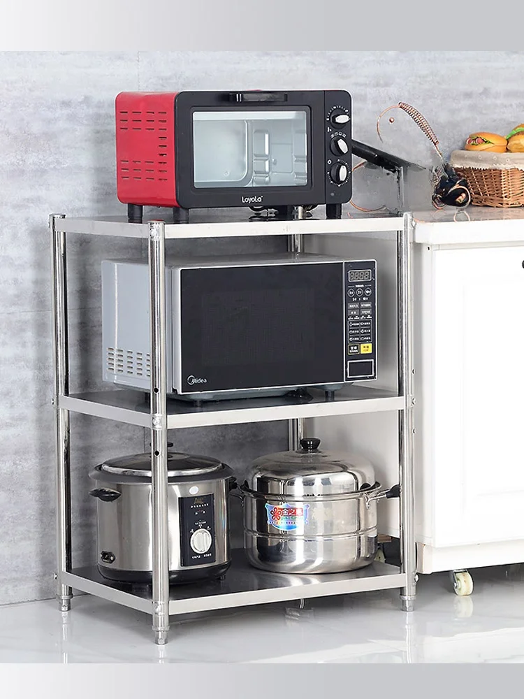 Estante de Almacenamiento de Cocina de Acero Inoxidable, Organizador de Microondas de Múltiples Niveles, Estante para Utensil...
