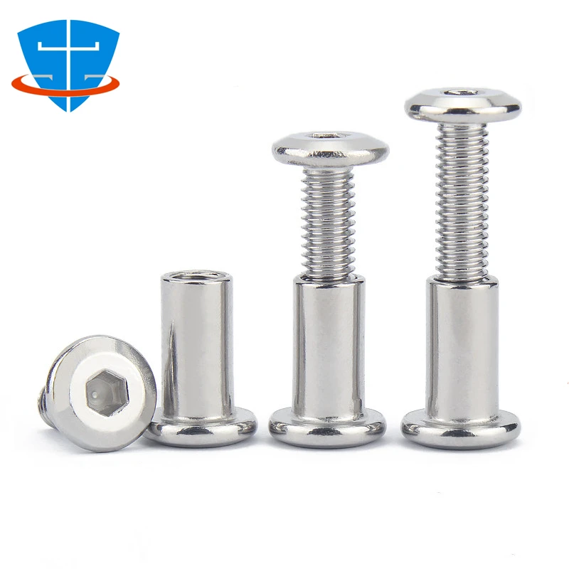 M3 M4 M5 M6 M8 M10 304 Stainless Steel Hexagon Socket Flat Head Furniture Rivet Kitchen Cabinet Crib Connectors Allen Bolt Screw