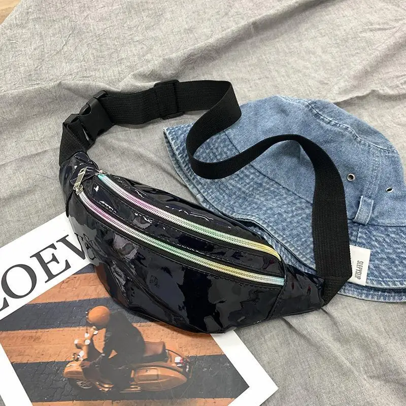 Waist Bag Women Fanny Pack Laser Chest Shoulder Belt Bag Holographic Fashion Packs Party Travel Phone Pouch Lady Purse Bum Bags