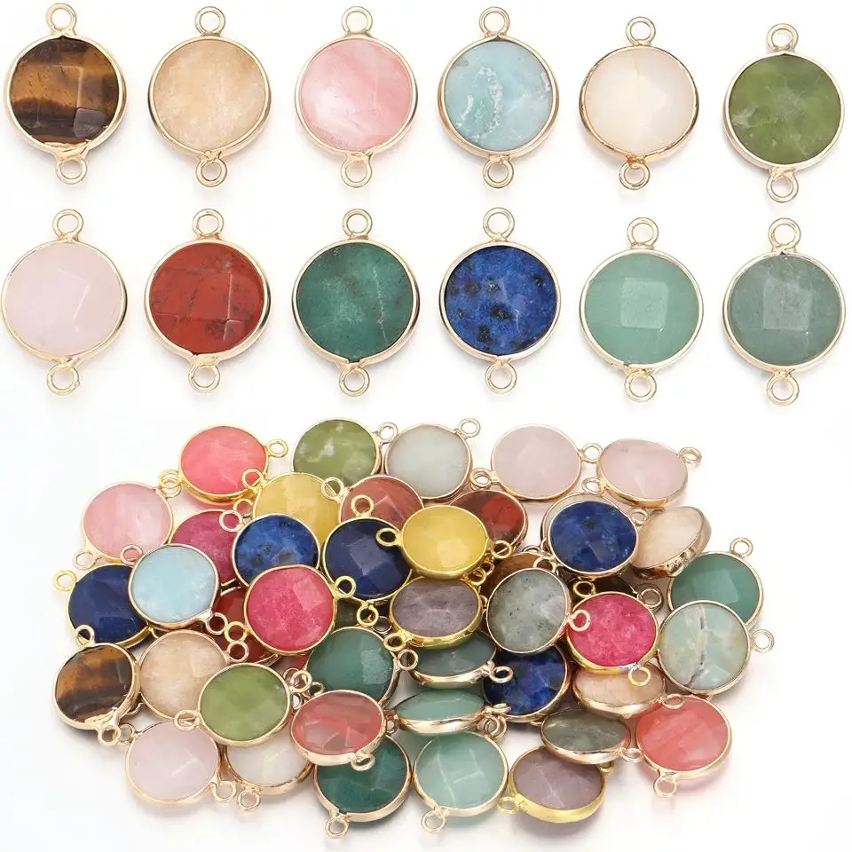 2pcs 16x25mm Agat Quartzs Rhombus Shape Faceted Charms For Jewelry Making Natural Stone Connector Pendant DIY Bracelet Necklace