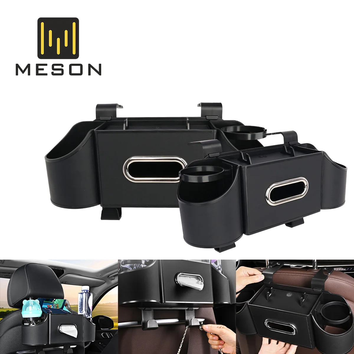 

Multifunctional Car Storage Box Organizer Rear Holder Universal Interior Storage Hanging Tissue Box In Car Bag Rear Cup Holder