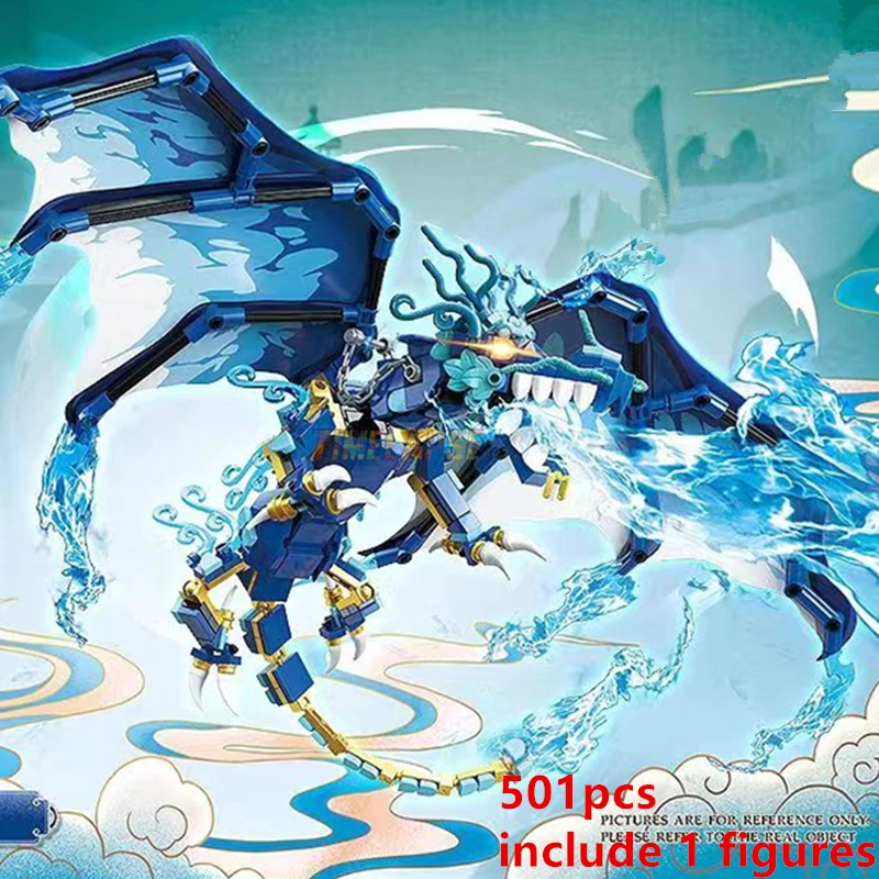 New 2023 Fire Attack of the Flame Dragons Fightar Titan Season 14 Fly Building Blocks Classic Model Sets Bricks Kid Kit