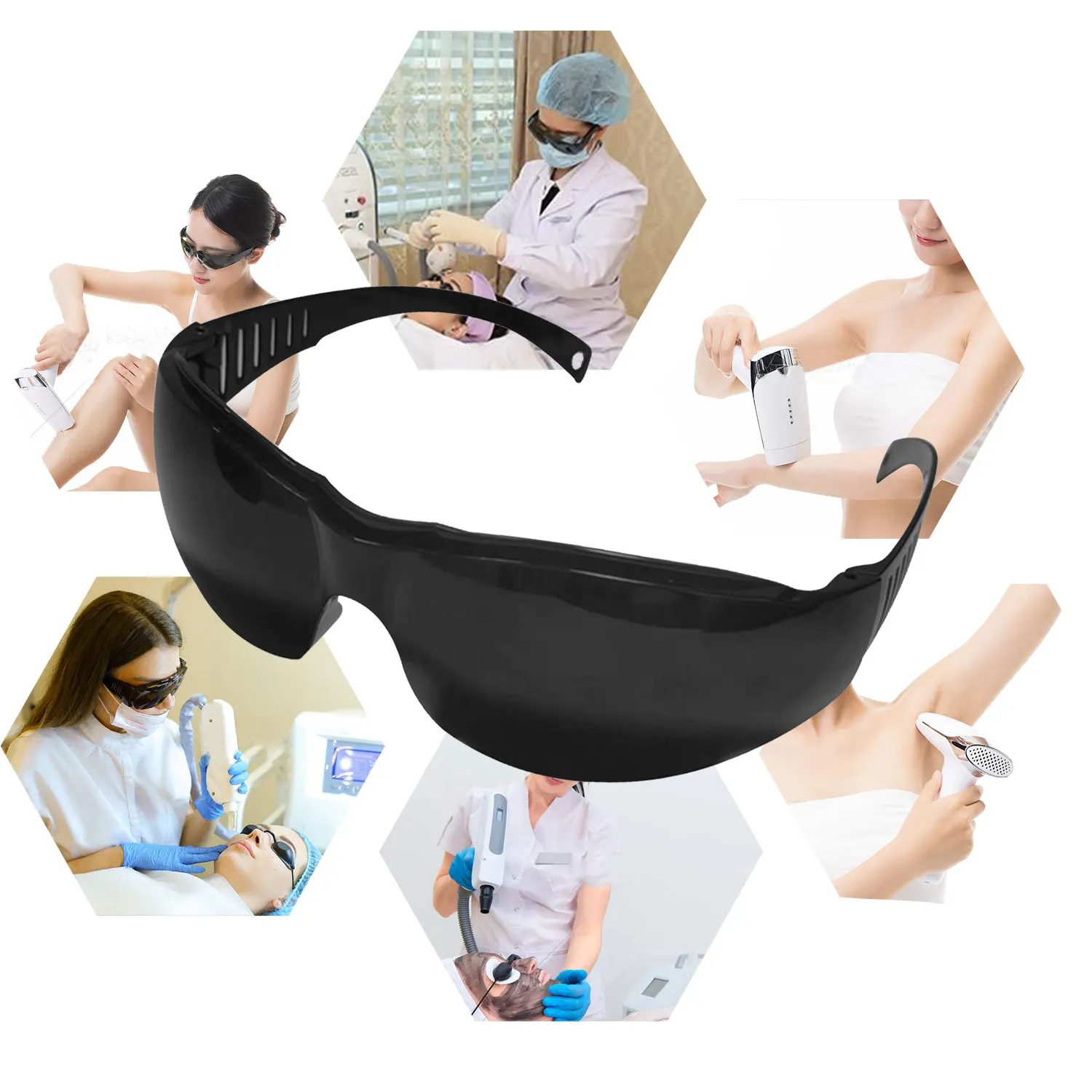 Lunettes noires de protection complète, masques d'ombrage, lunettes de sécurité, FPV, OPT, laser, IPL, beauté, clinique de tatouage, patient, nouveau style