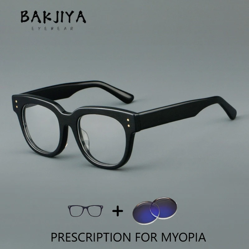 

Vintage Black Frame Acetate Prescription Glasses Retro Square Designer Men Myopic Glasses Frame Photochromic Presbyopes Glasses