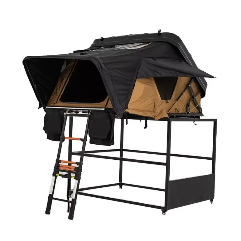 

4X4 Car Roof Top Tent Double Layer Quick Automatic Opening Four-season ABS Shell Recyclable Fabric Large Window 4 Person