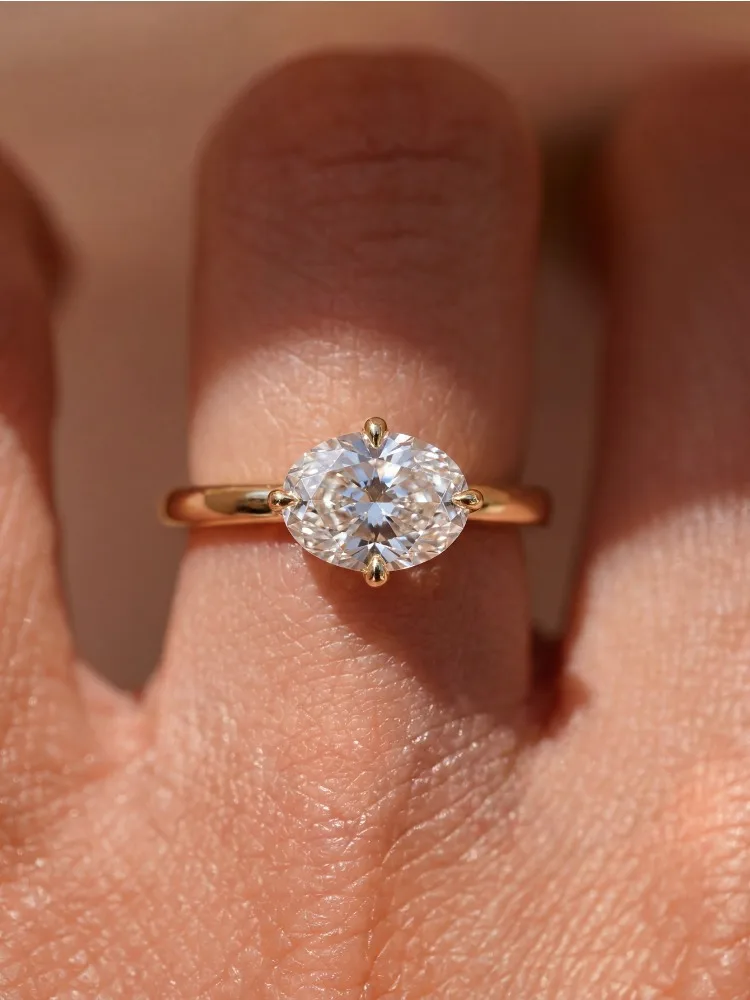 925 Sterling Silber Einfacher Ovaler Zirkon-Ring für Damen Verlobung Hochzeit Jubiläum Mode Hochwertiger Edel-Schmuck – Detail 4