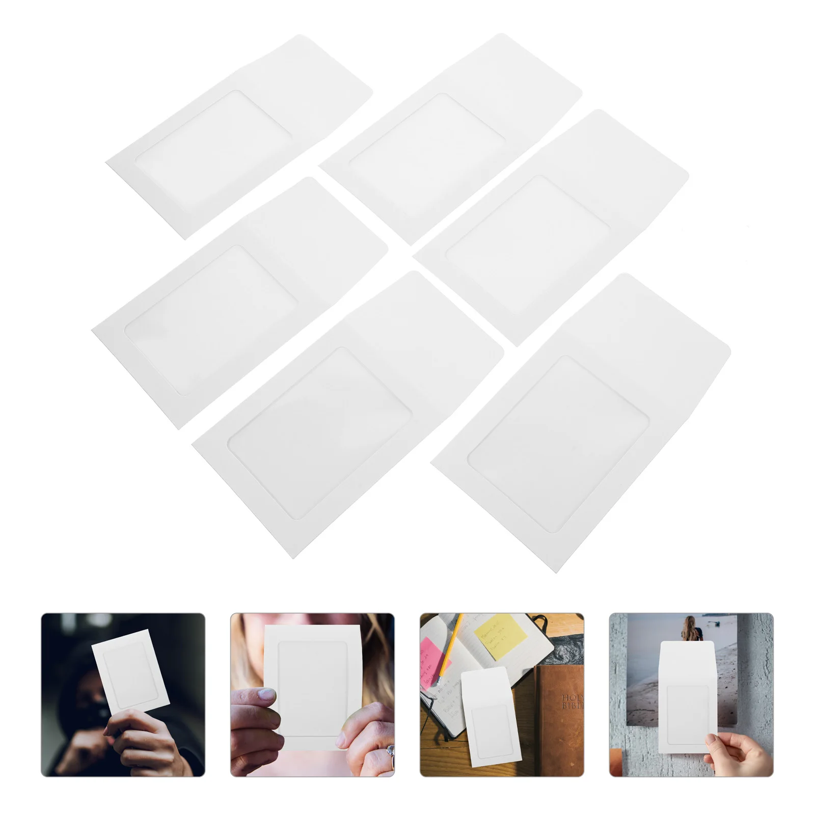 

20 Pcs Open Window Envelope Cover Card Holder Sleeves Clip Protector Cards Covers Kraft Paper