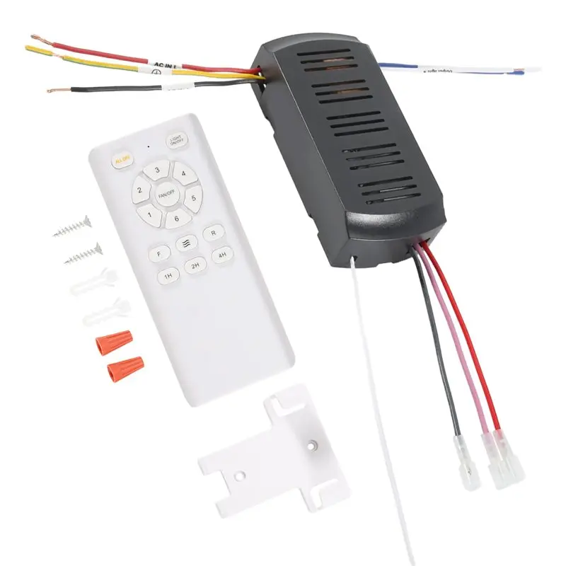 QWE-Frequency Conversion Ceiling Fan Remote Control Kit Light High Voltage 6-Speed Remote Receiver Controller, Easy To Use
