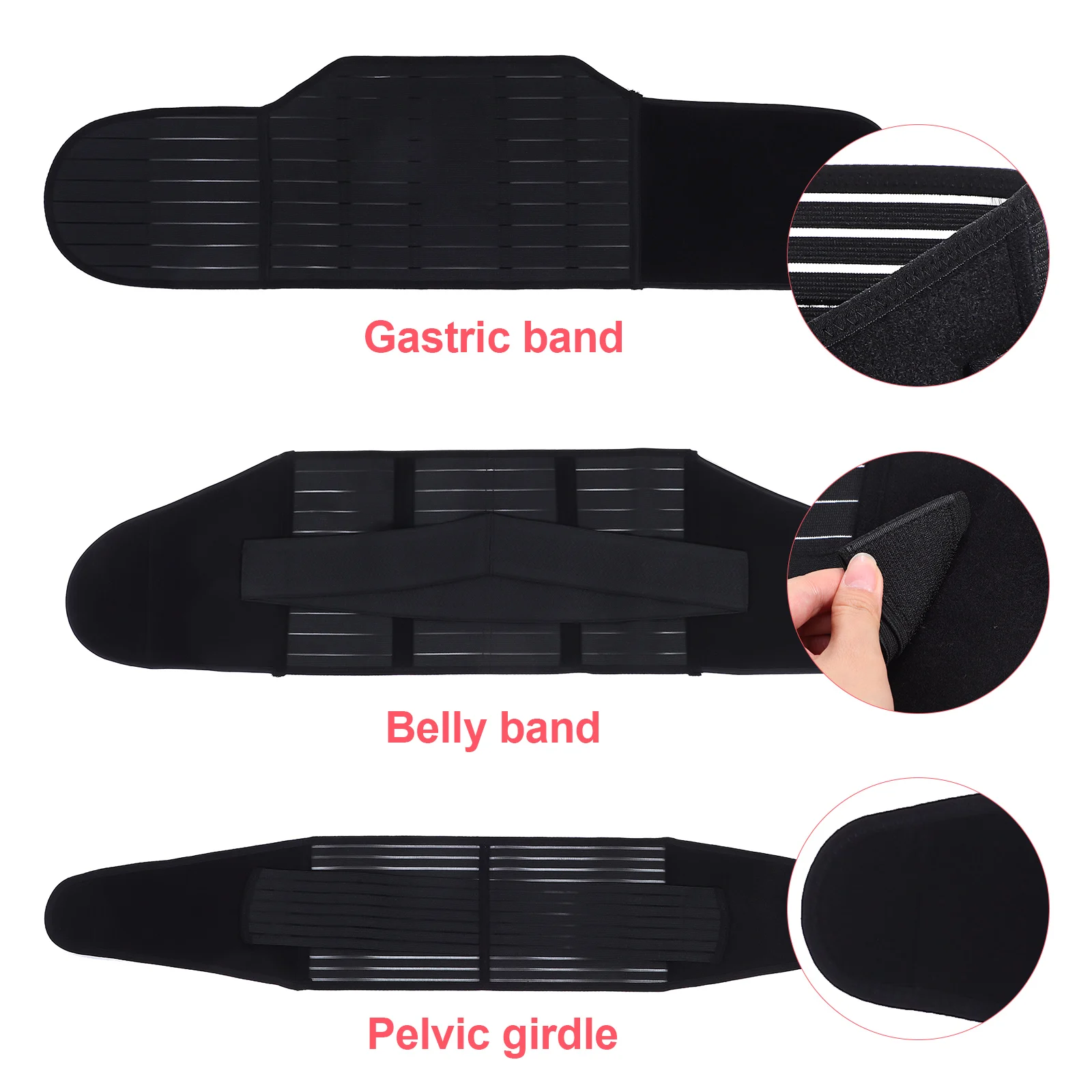 

1 set Postpartum Shaping Belt Black L Size Belly Band Female Waist Trimmer Supportive Wrap Recovery Girdle Adjustable Closure