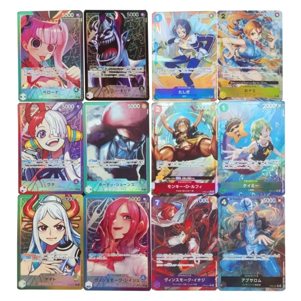 OPCG One Piece Roronoa Zoro Uta Nami Yamato Characters Self Made Refraction Flash Card Anime Classics Game Collection Cards Toy