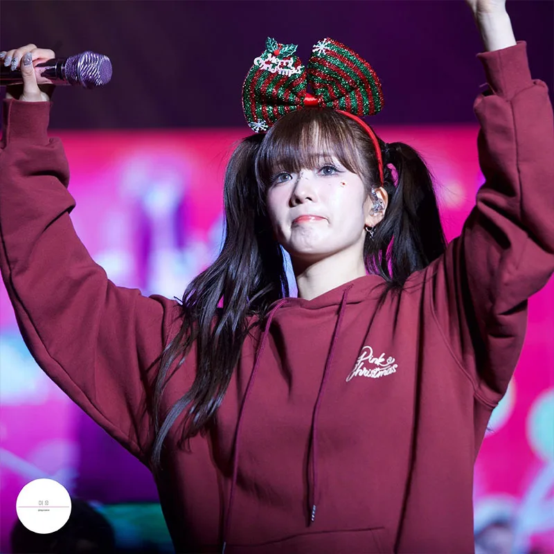 Apink2025 Concert Roze Cisas Lente Herfst Losse Capuchon Puur Katoen Fce Gevoerd Sweatshirt Dames Casual Lange Sve Hoodie