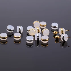 50-100pcs Silicone Ear Back Stoppers 18K Gold Plating Copper Ring Hamburger Ear Plugs For Jewelry Making DIY Earring Accessories