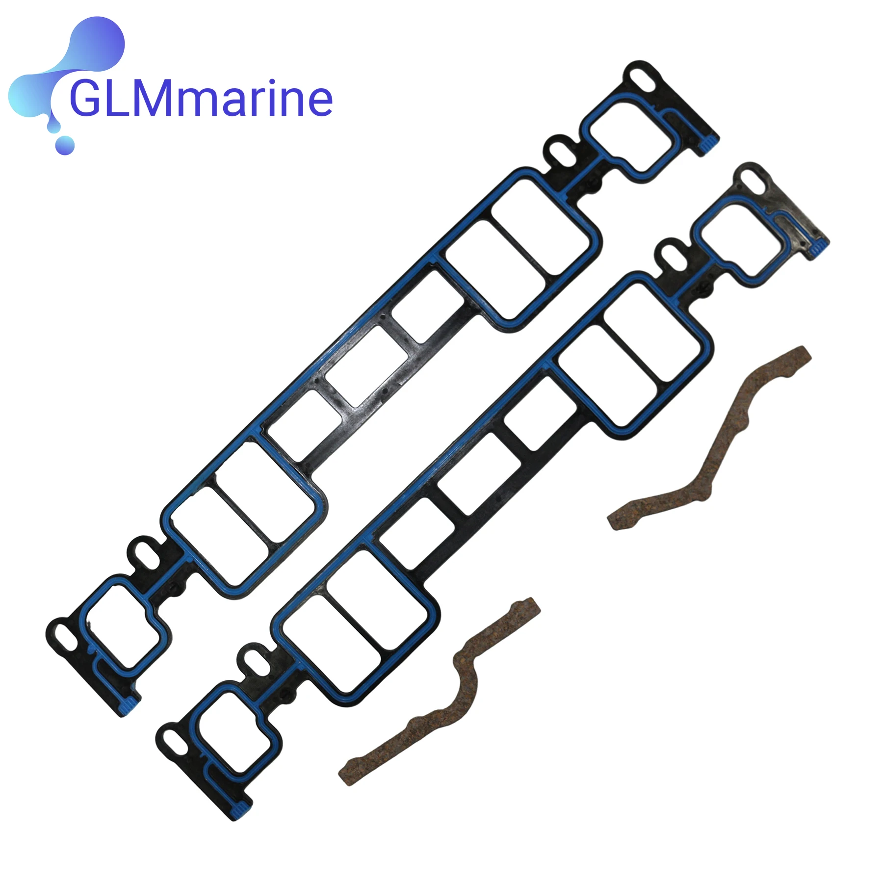 2 x Intake Manifold Gasket Set 3857662 For Volvo Penta MerCruiser OMC 5.0 5.7 L V8 Vortec 807473A1 18-0488