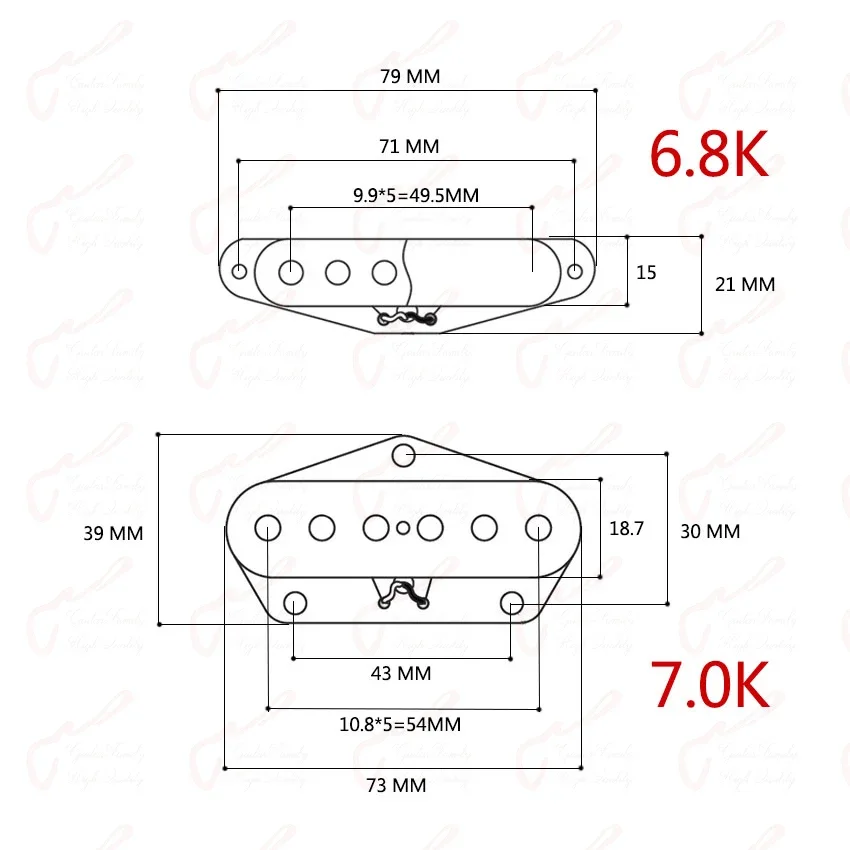 New - 1 Set BHK Custom Vintage  Single  Alnico Pickups For Electric Guitar 【Made in Korea】