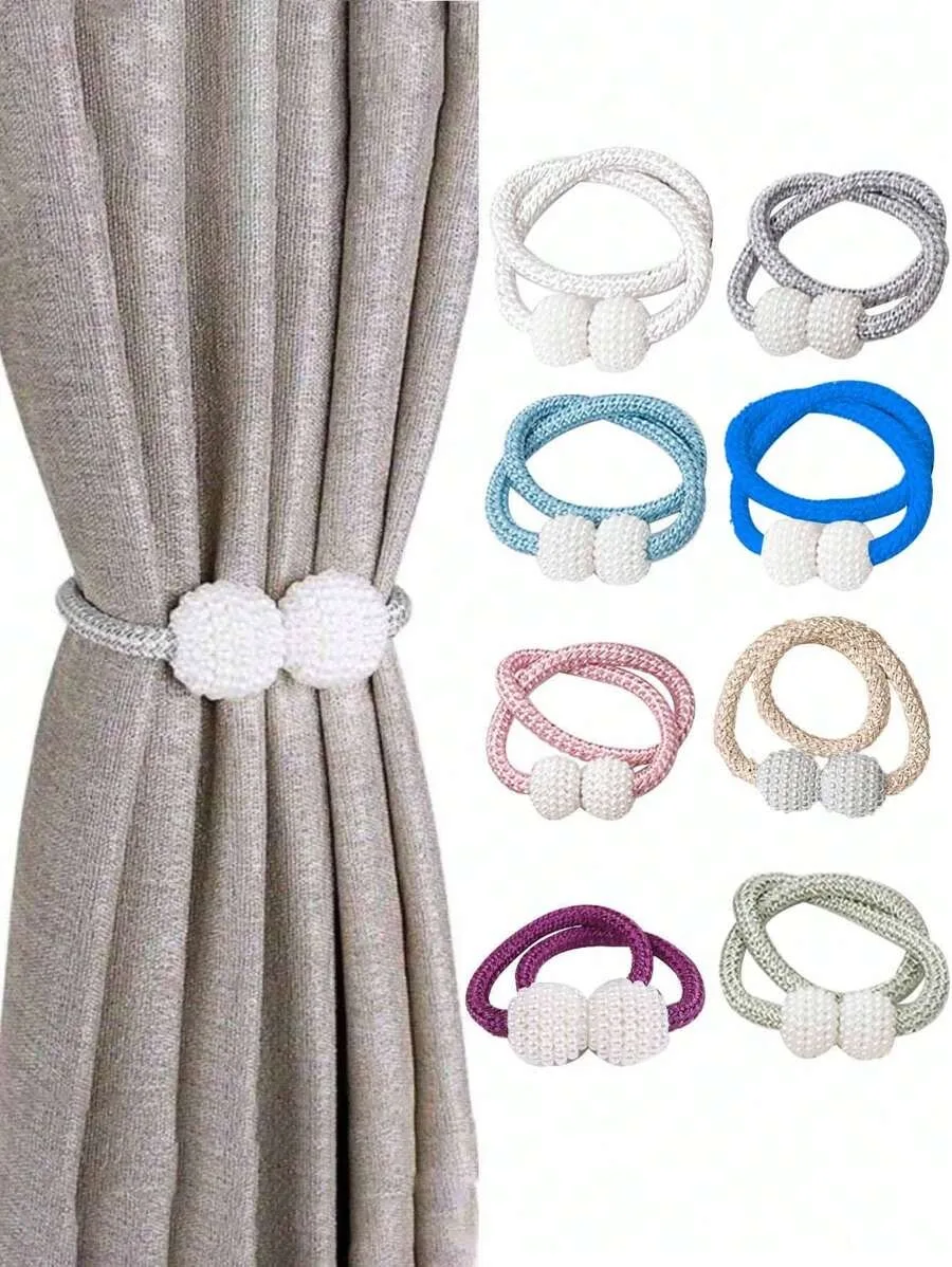 

2pcs/4pcs Magnetic Curtain Tiebacks, Minimalist Style Curtain Holdbacks, Luxury Non-Drill Curtain Clips For Bedroom, Office,