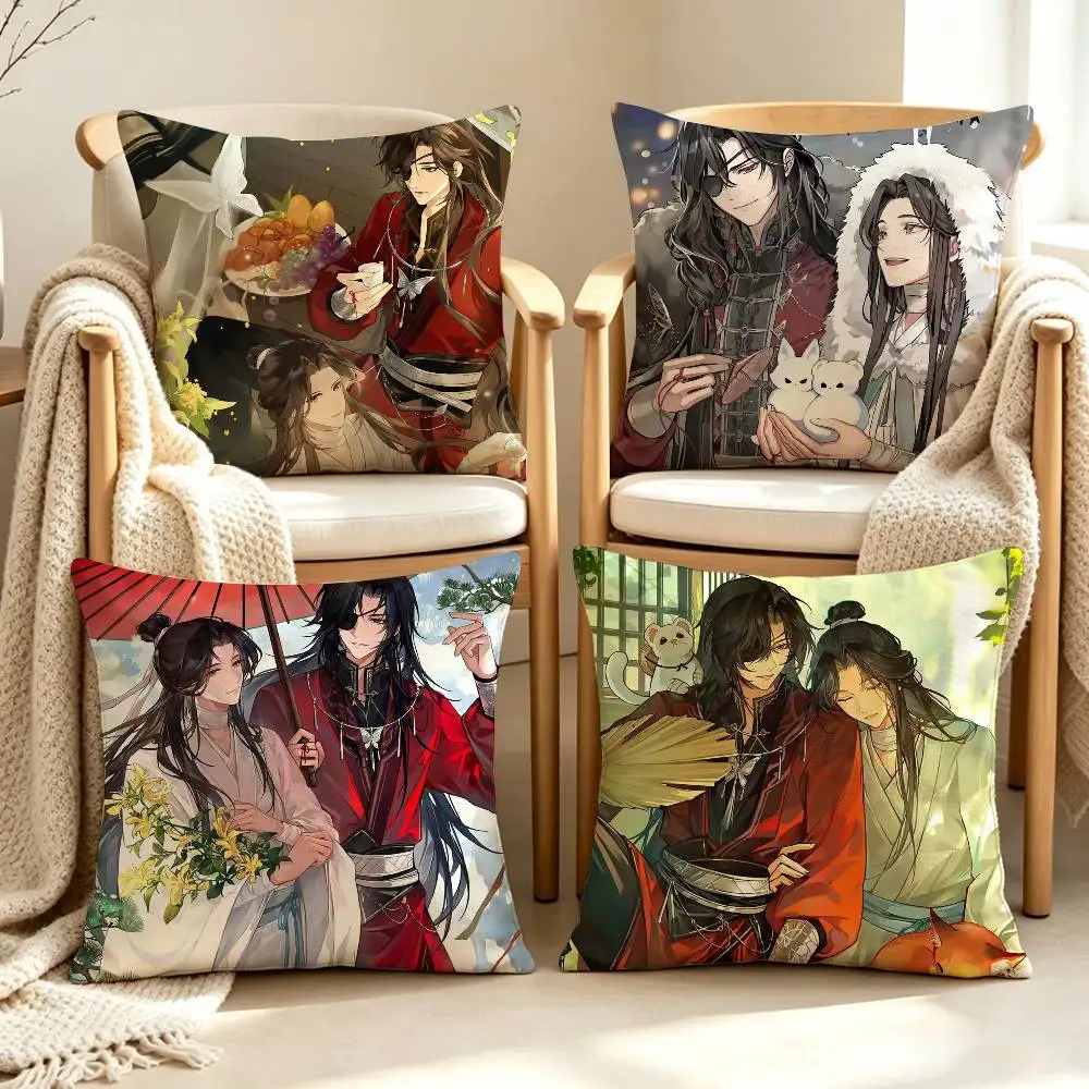 Xie Lian Hua Cheng Heaven Officials Blessing Custom Double Sided Print Square Pillow Cushion Cover