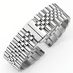 Stainless Steel Watchbands Silver Polished 16 18 19 20 21 22mm Metal Watch Bracelet Strap Accessories