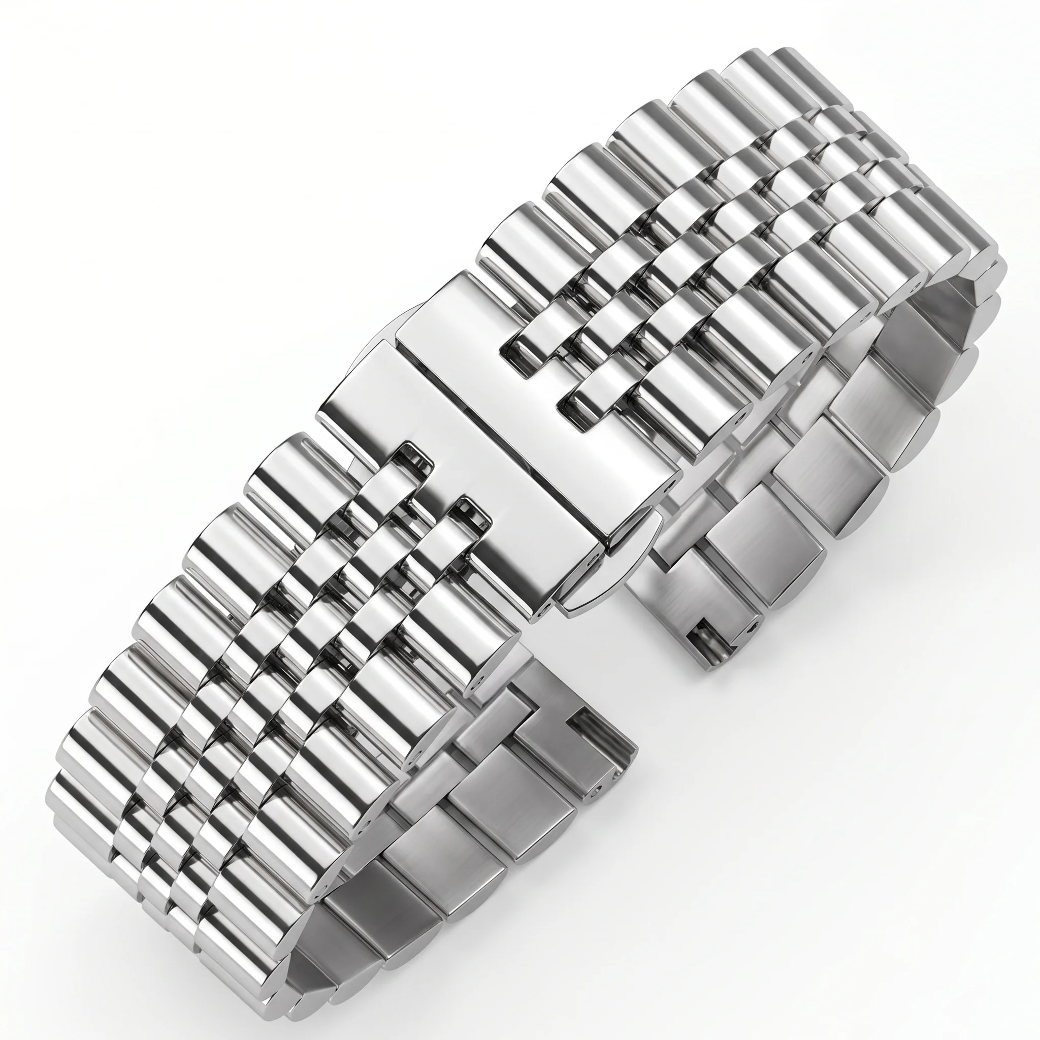 Stainless Steel Watchbands Silver Polished 16 18 19  20 21 22mm Metal Watch Bracelet Strap Accessories