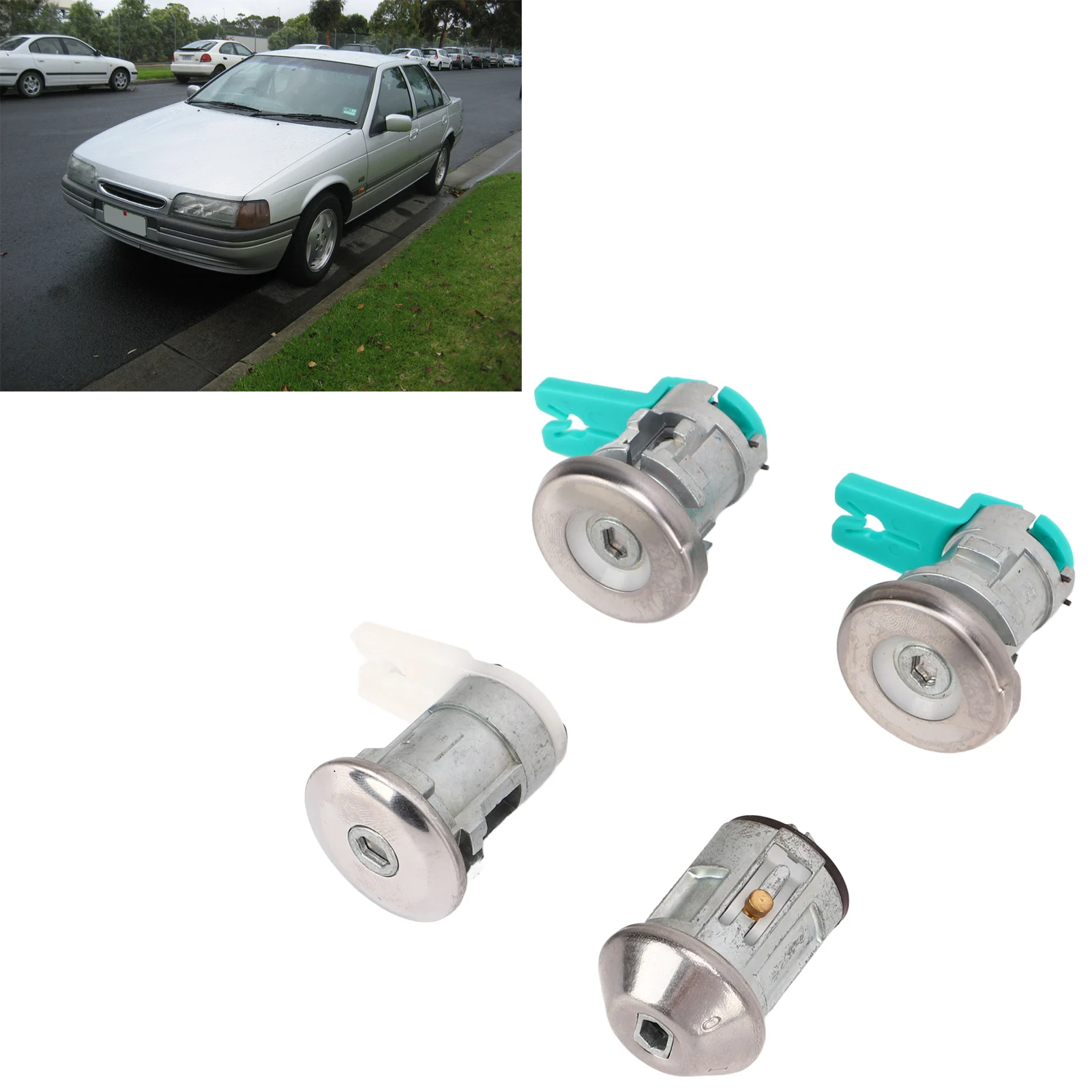 

Ignition Switch Tailgate Door Lock Cylinder Kit Aluminum Alloy Replacement for Ford Falcon EA EB ED EF EL