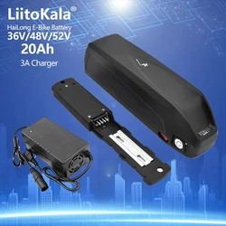 LiitoKala 36V 48V 52V 20AH Hailong ebike Battery with 30A BMS 350W 500W 750W 1000W Ebike Batterie For Bafang BBS02 BBS03 BBSHD