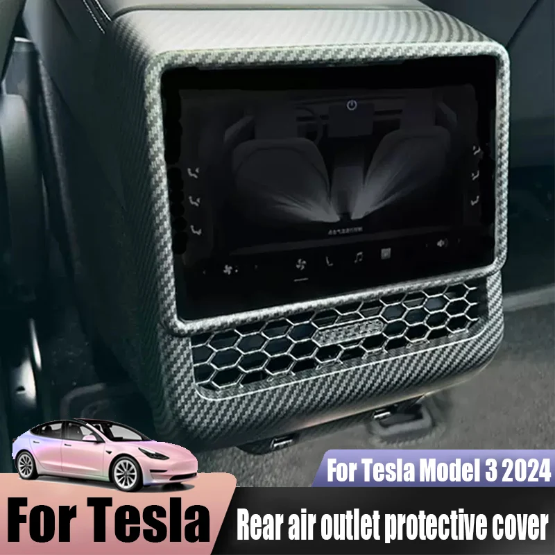 

For Tesla Model 3 2024 rear air conditioning vent protective cover automotive interior decoration products ABS material