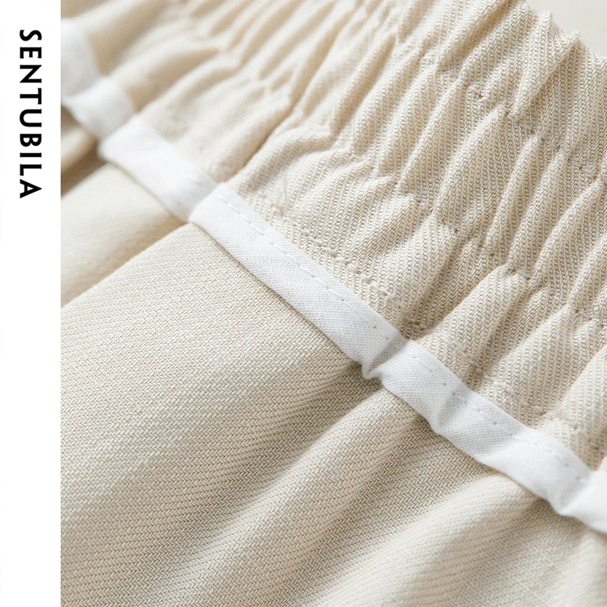 Spodnie damskie SENTUBILA, proste, na wiosnę i lato 2026, luźne, jednolite, z elastyczną talią, z zakładkami, kieszeniami, oddychające, model 152K57020