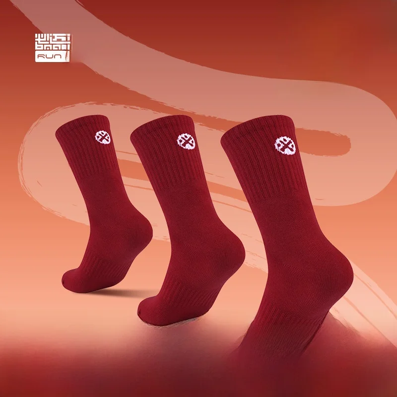 

Bmai New Year Red Running Sport Leisure Mid-Calf Sos ex Comfortable Wear-Resistant Breathable (Tee Pairs Pa)