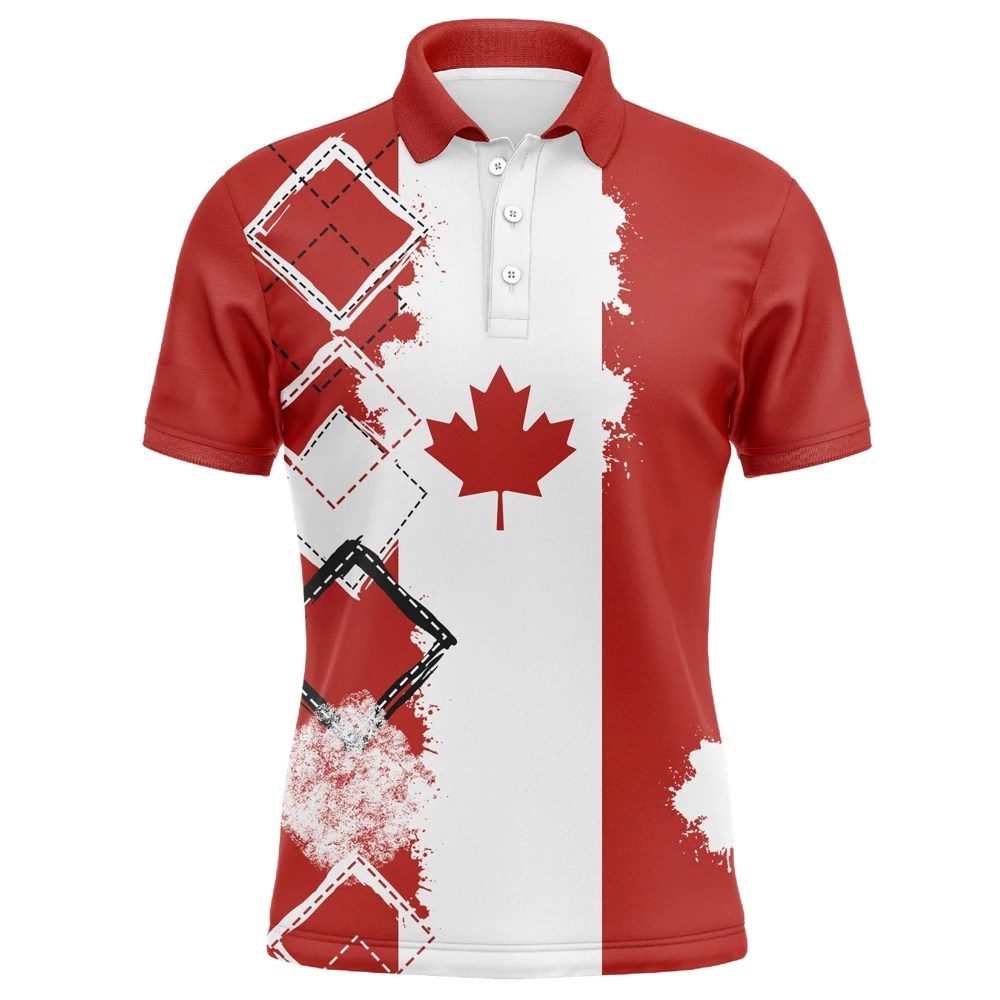 

Летние мужские рубашки-поло для гольфа, мужские рубашки для гольфа с флагом Канады Патриот, подарок для гольфов, свободные повседневные футболки большого размера