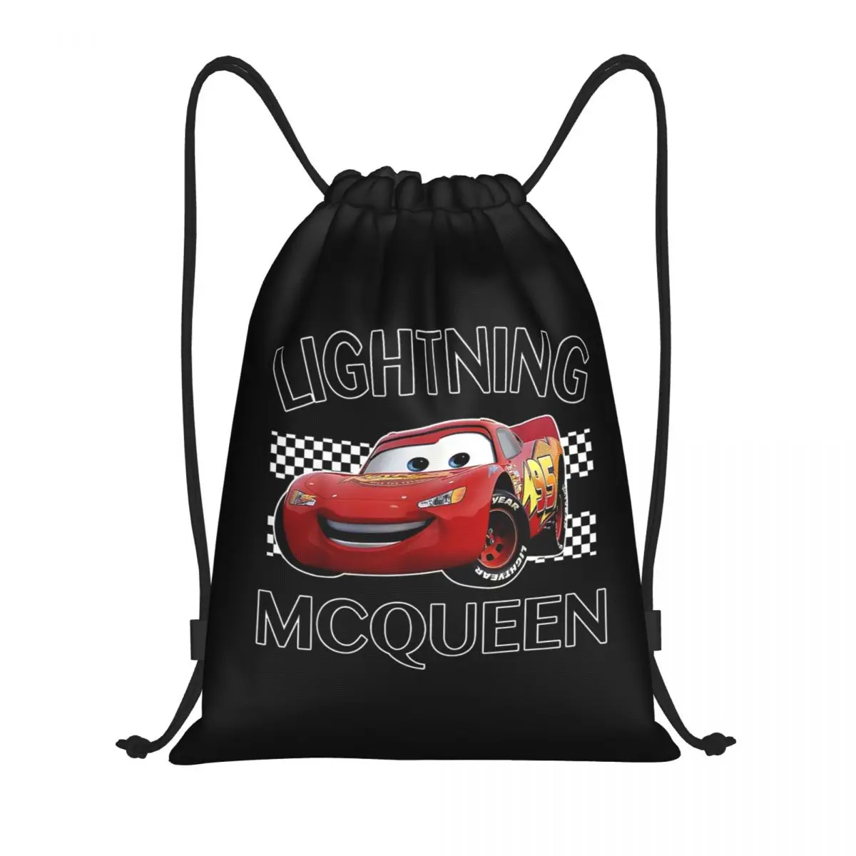 

Custom Racer Lightning McQueen Drawstring Bags Women Men Lightweight Cars Sports Gym Storage Backpack