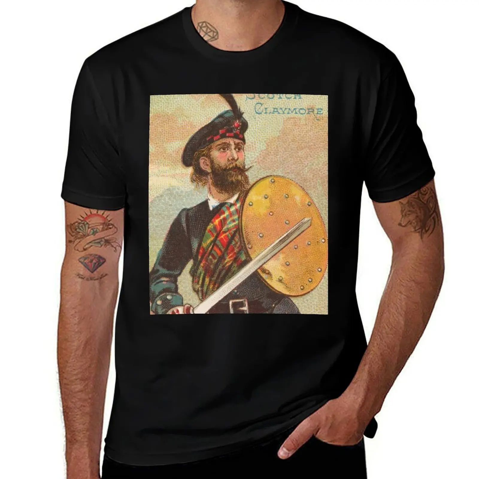 

Vintage Scottish Warrior Illustration (1887) T-Shirt anime t shirts for man graphic t shirts for man man t shirt luxury T-Shirt