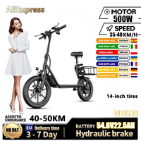 ES500W adult seat electric scooter, 14 inch basket electric scooter with a speed of 25KM/Handarange of 45KM. Newelectric scooter
