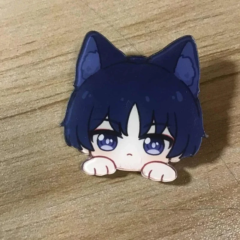 Game Impact Tighnari Nahida Rabbit Ears Acrylic Brooch Key Ring Kids Keyring Boy Girl Pin Anime Badges Bag Keychain Jewelry
