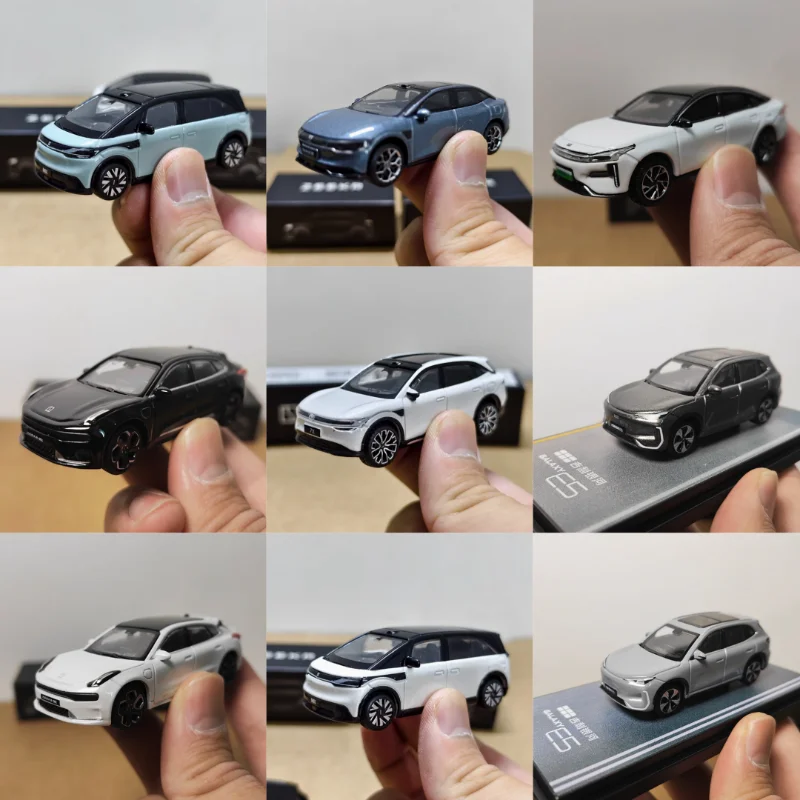 Diecast 1:64 Scale Original Geely Zeekr MIX 001 007 7X Galaxy E5 L6 Alloy Car Model Collectible Toy Gift Souvenir Display