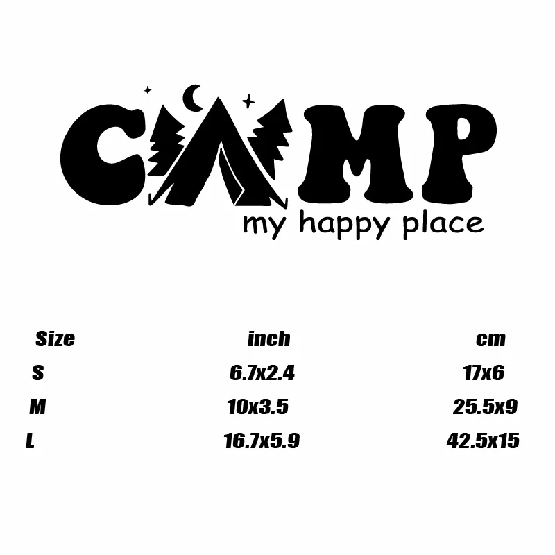 “CAMP my happy place”Stickers,for outdoor lover,for a Unique and Personalized Look,high quality sticker for cars trucks !