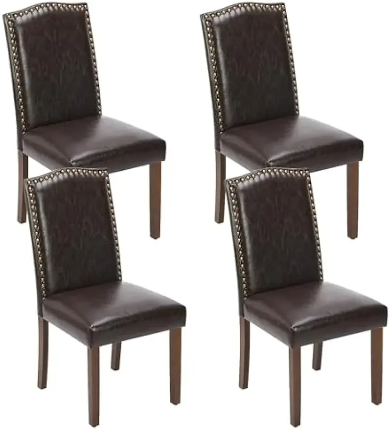 DUMOS Dining Chairs Upholstered Parsons Chairs with Nailhead Trim and Wood Legs,Kitchen Side Chair for Living Room,Bedroom,Kitch