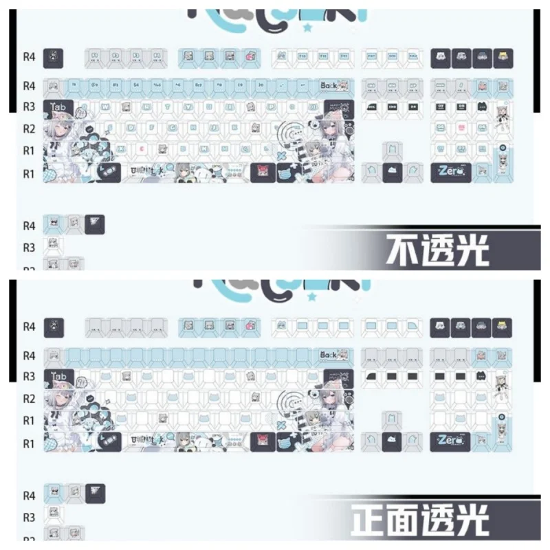 Gancheng Cat Theme Anime Keycaps Mechanical Keyboard Original PBT Customized Cute Keycaps PC Game Keyboard Collectio Gift Keycap