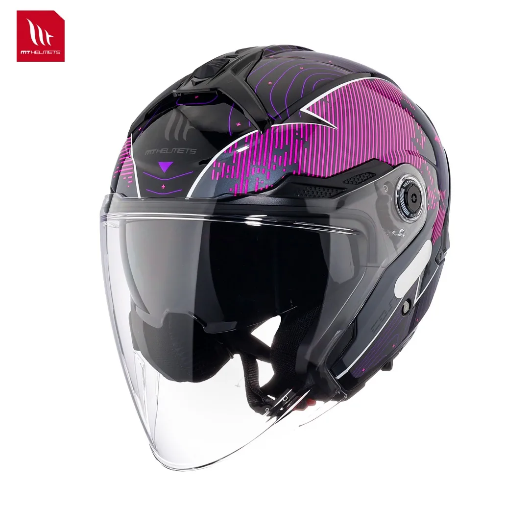 New Motorcycle Helmet Open Face 3/4 Mthelmets Spain Cosmo Sv Dual Visors Quick Release Motorcycle Gloss/Matt Strong Abs Shell