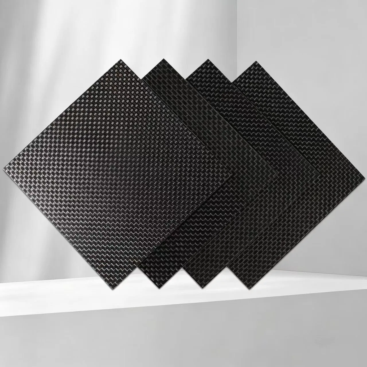 3K Black Carbon Fiber Laminate Panel, Solid Plate 0.2/0.4/0.5/0.6/0.8/1-10mm Thickness 1Pc