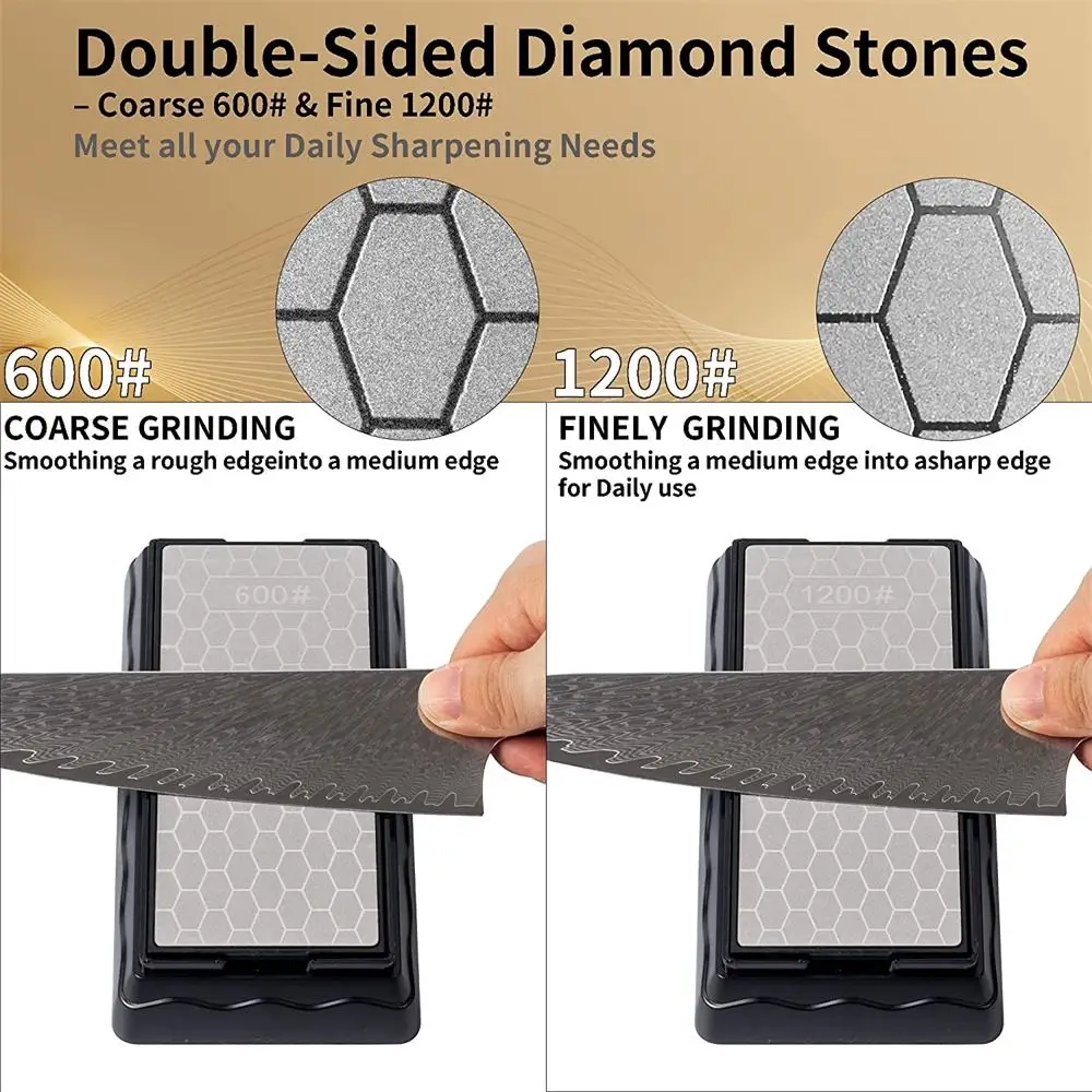 Imagem -02 - Double-side Base Diamond Sharpening Stone Pedra de Amolar para Faca Grão de Cozinha Moagem de Faca Chef 400 600 1000 1200